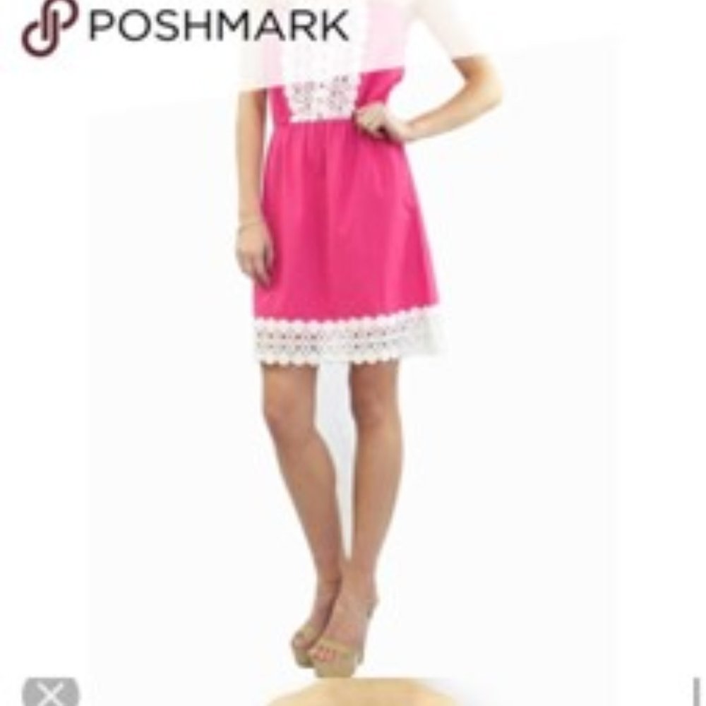 Mud Pie Bliss Strapless Dress Fuschia Small NWT